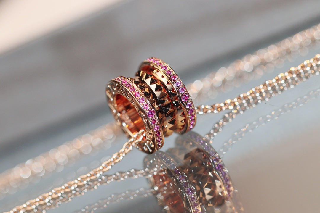 [Love Lucky]ZERO 1 ROCK PINK GOLD PINK DIAMOND NECKLACE