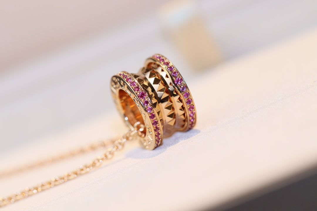 [Love Lucky]ZERO 1 ROCK PINK GOLD PINK DIAMOND NECKLACE