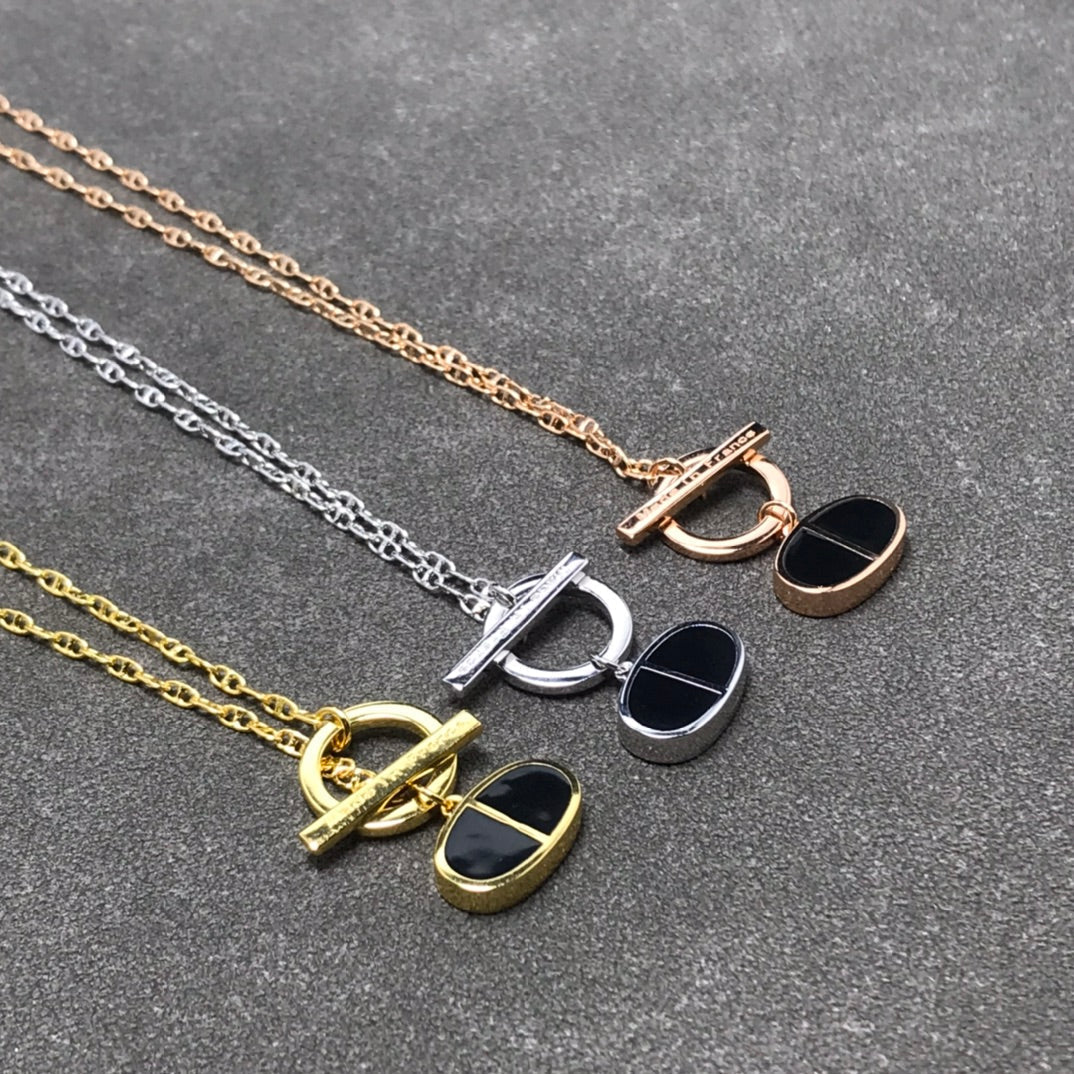 [Love Lucky]CHAINE VERSO BLACK CERAMIC  NECKLACE