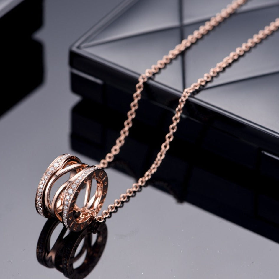 [Love Lucky]ZERO 1 PINK GOLD DIAMOND OPEN NECKLACE