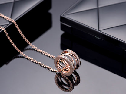 [Love Lucky]ZERO 1 PINK GOLD DIAMOND OPEN NECKLACE