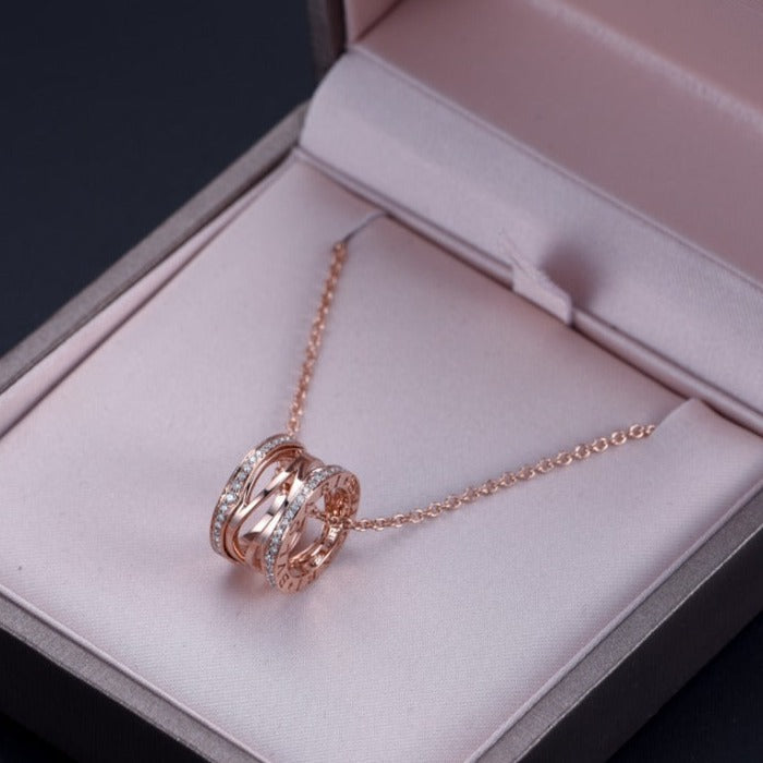 [Love Lucky]ZERO 1 PINK GOLD DIAMOND OPEN NECKLACE