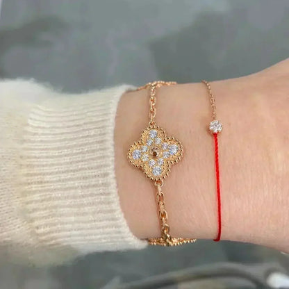 [Love Lucky]CLOVER 5 MOTIFS  FULL DIAMOND BRACELET