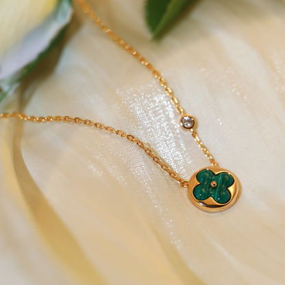 [Love Lucky]SUN PEDANT PINK GOLD 1 DIAMOND NECKLACE