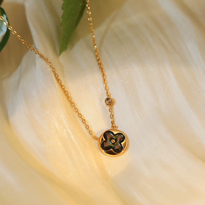 [Love Lucky]SUN PEDANT PINK GOLD 1 DIAMOND NECKLACE