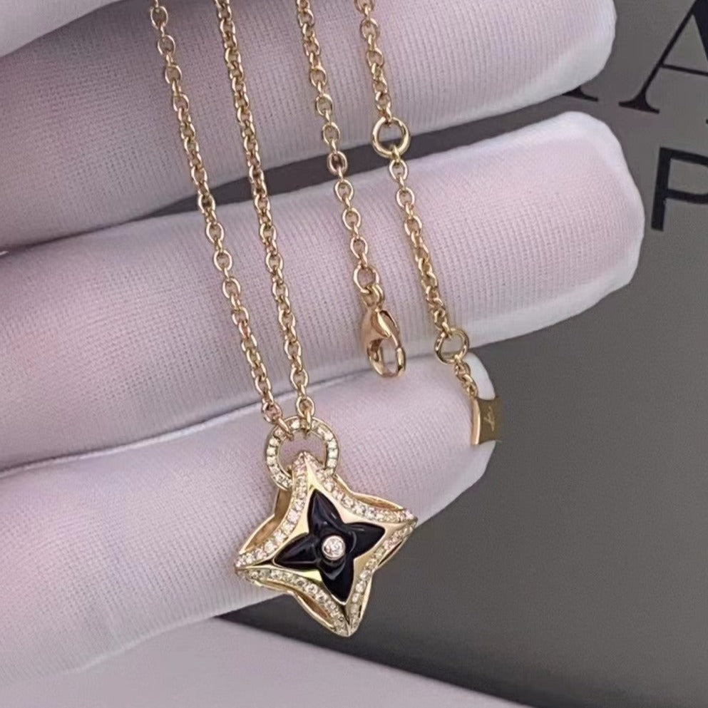 [Love Lucky]STAR PEDANT PINK GOLD DIAMOND NECKLACE