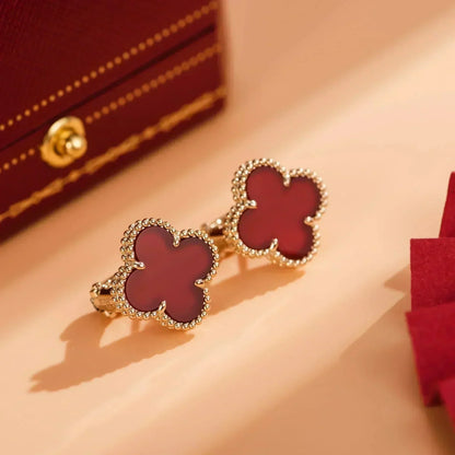 [Love Lucky]CLOVER MEDIUM 1 MOTIFS CARNELIAN  EARRINGS