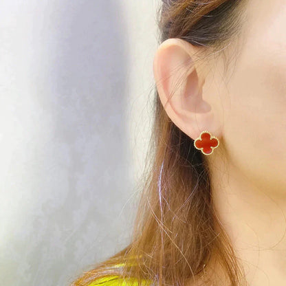 [Love Lucky]CLOVER MEDIUM 1 MOTIFS CARNELIAN  EARRINGS