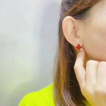 [Love Lucky]CLOVER MEDIUM 1 MOTIFS CARNELIAN  EARRINGS