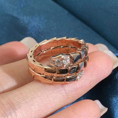 [Love Lucky]SERPENTS DOUBLE ROW DIAMOND RING