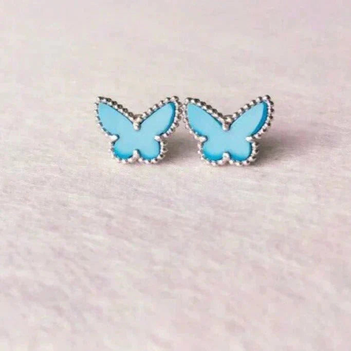 [Love Lucky]BUTTERFLY TURQUOISE EARRINGS SILVER
