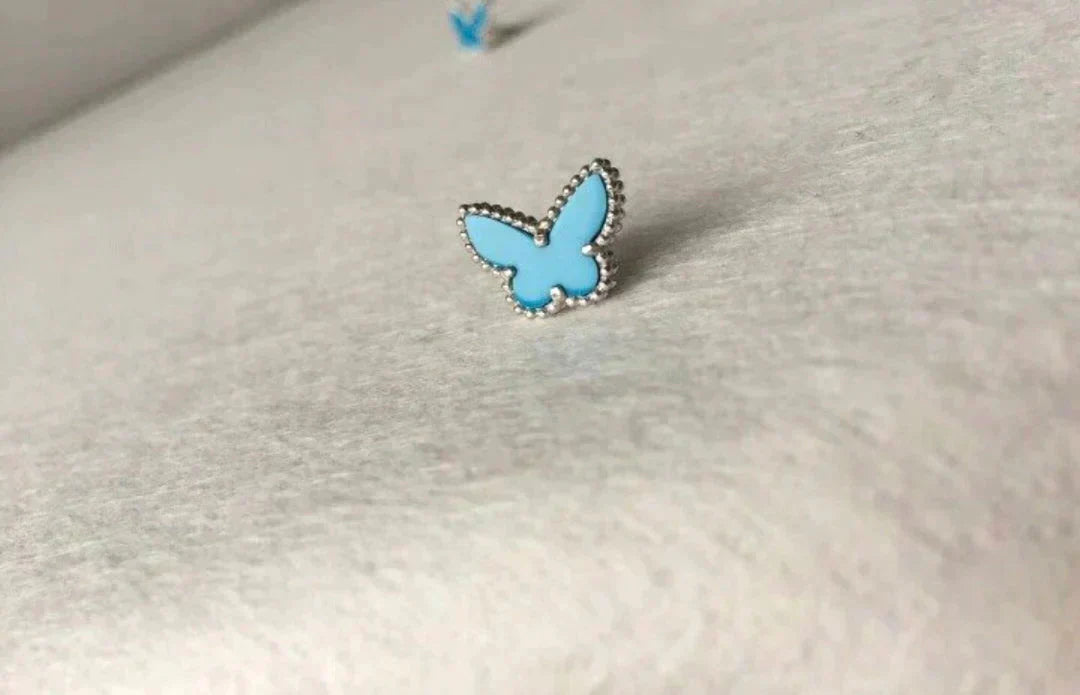 [Love Lucky]BUTTERFLY TURQUOISE EARRINGS SILVER