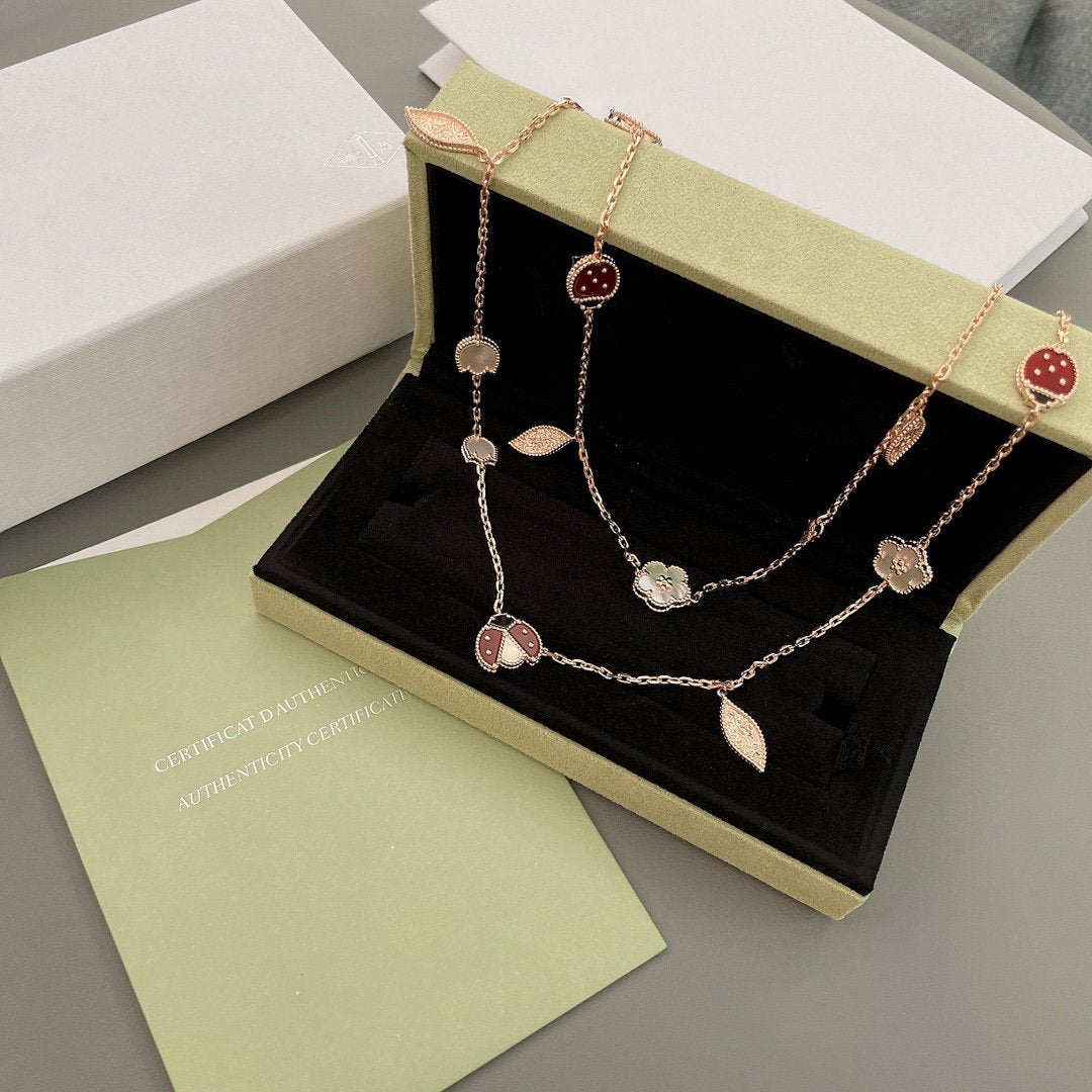 [Love Lucky]LUCKY SPRING 15 MOTIFS ROSE GOLD NECKLACE