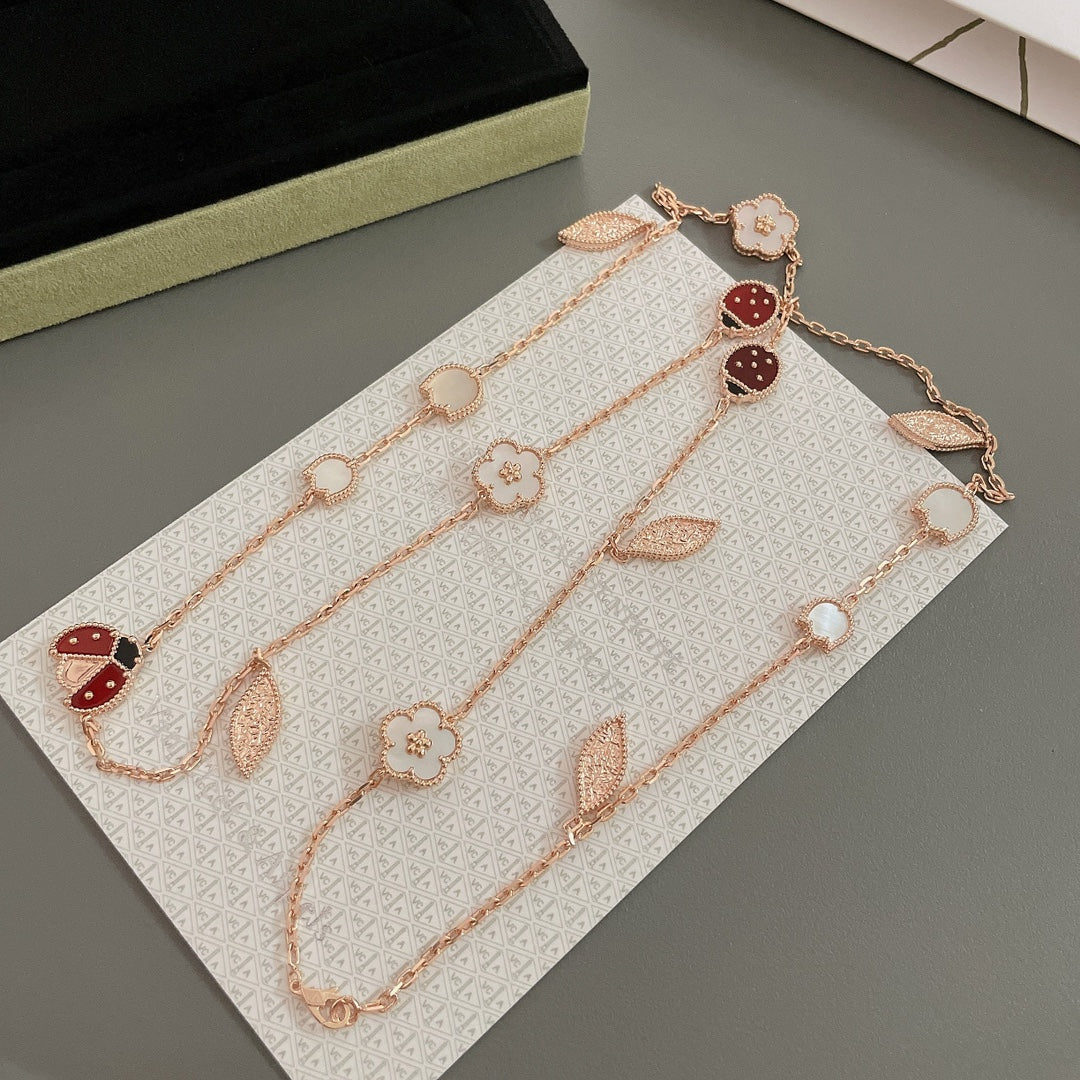 [Love Lucky]LUCKY SPRING 15 MOTIFS ROSE GOLD NECKLACE