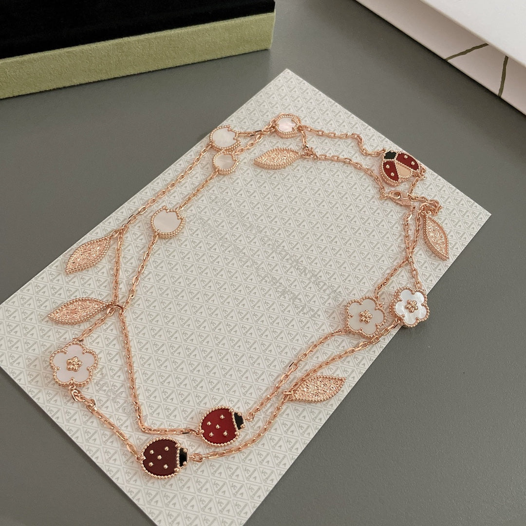 [Love Lucky]LUCKY SPRING 15 MOTIFS ROSE GOLD NECKLACE