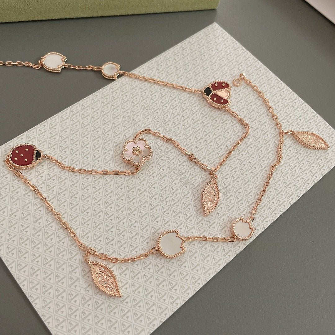 [Love Lucky]LUCKY SPRING 15 MOTIFS ROSE GOLD NECKLACE