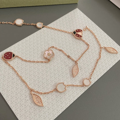 [Love Lucky]LUCKY SPRING 15 MOTIFS ROSE GOLD NECKLACE
