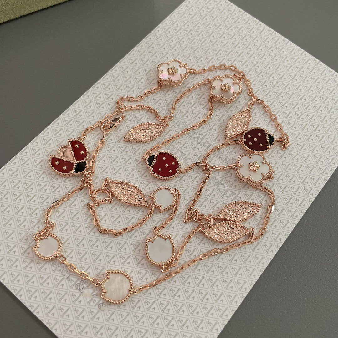 [Love Lucky]LUCKY SPRING 15 MOTIFS ROSE GOLD NECKLACE