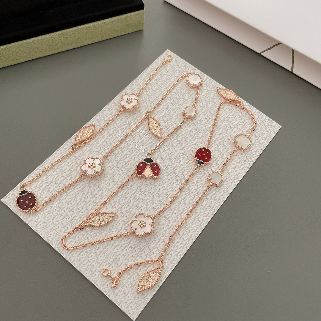 [Love Lucky]LUCKY SPRING 15 MOTIFS ROSE GOLD NECKLACE