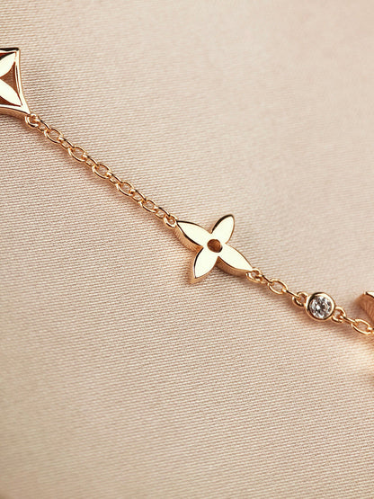 [Love Lucky]STAR AND SUN 7 MOTIFS GOLD BRACELET