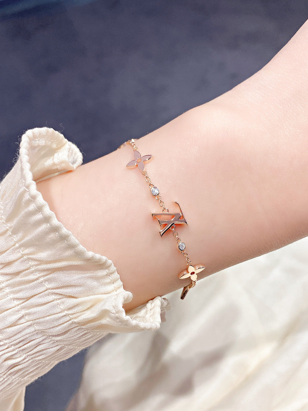 [Love Lucky]STAR AND SUN 7 MOTIFS GOLD BRACELET