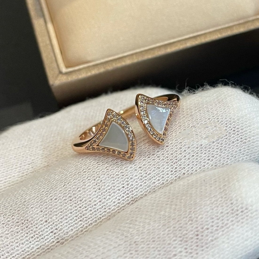 [Love Lucky]DREAM MOP DIAMOND OPEN RING