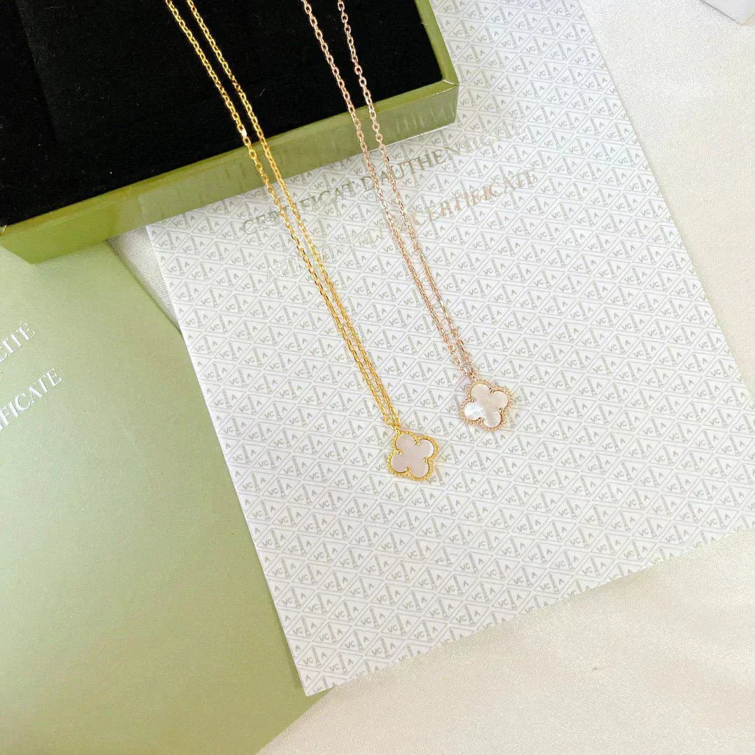[Love Lucky]CLOVER MINI 9.5MM WHITE MOTHER-OF-PEARL NECKLACE