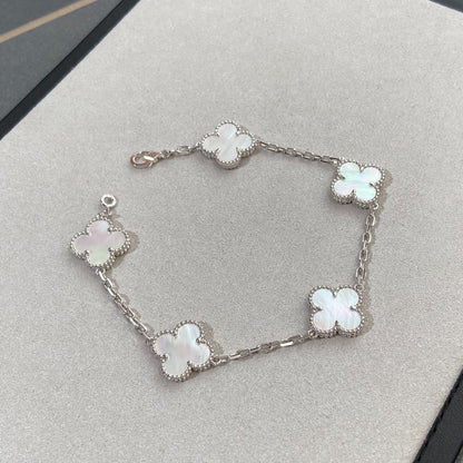 [Love Lucky]CLOVER SILVER MOP 5 MOTIF BRACELET
