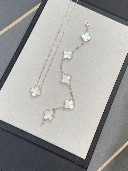 [Love Lucky]CLOVER SILVER MOP 5 MOTIF BRACELET