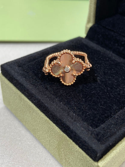 [Love Lucky]CLOVER RIVERSIBLE ROSE GOLD RING