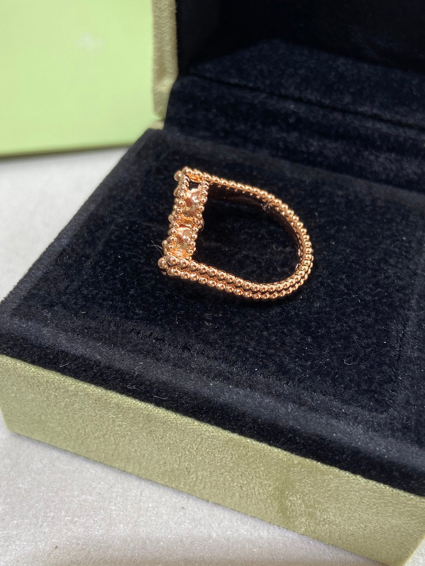 [Love Lucky]CLOVER RIVERSIBLE ROSE GOLD RING