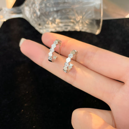 [Love Lucky]BEE LOVE DIAMOND HOOP EARRINGS