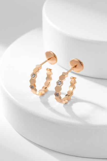 [Love Lucky]BEE LOVE DIAMOND HOOP EARRINGS