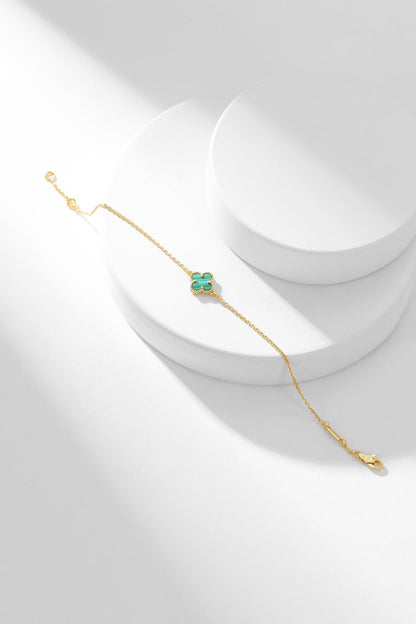 [Love Lucky]CLOVER BRACELET MALACHITE 1 MOTIF