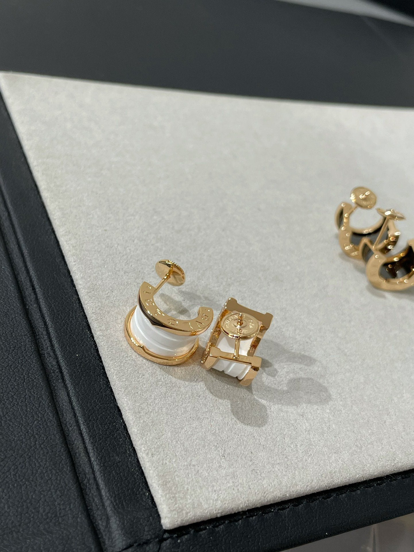 [Love Lucky]ZERO 1 PINK GOLD CERAMIC EARRINGS
