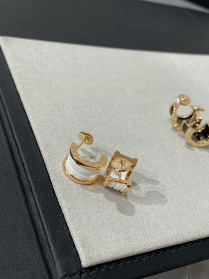 [Love Lucky]ZERO 1 PINK GOLD CERAMIC EARRINGS