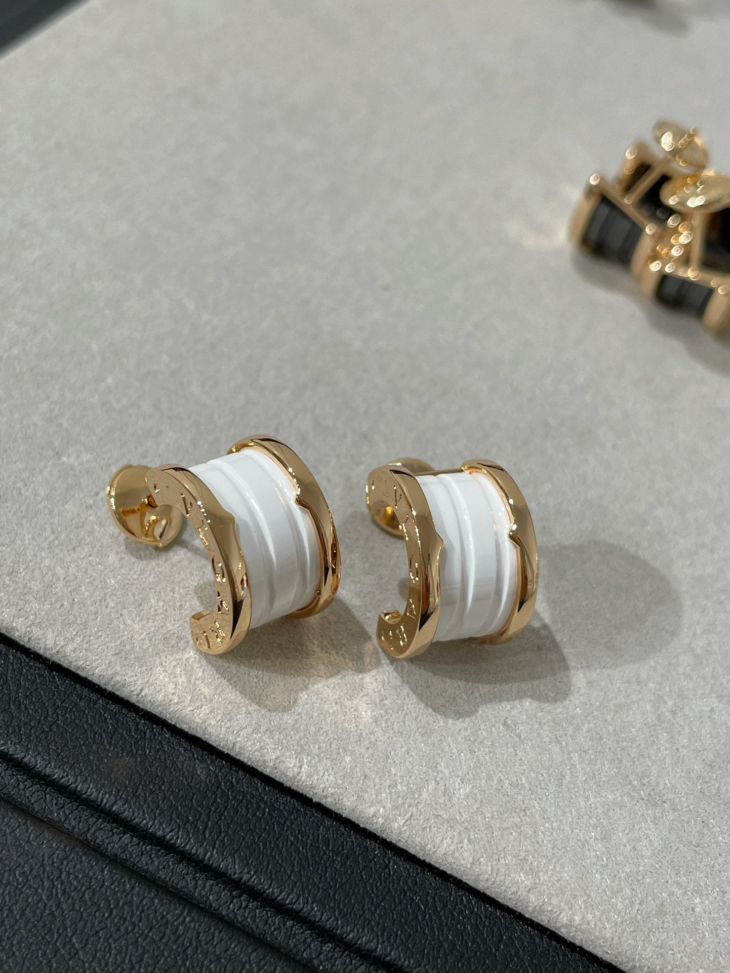 [Love Lucky]ZERO 1 PINK GOLD CERAMIC EARRINGS