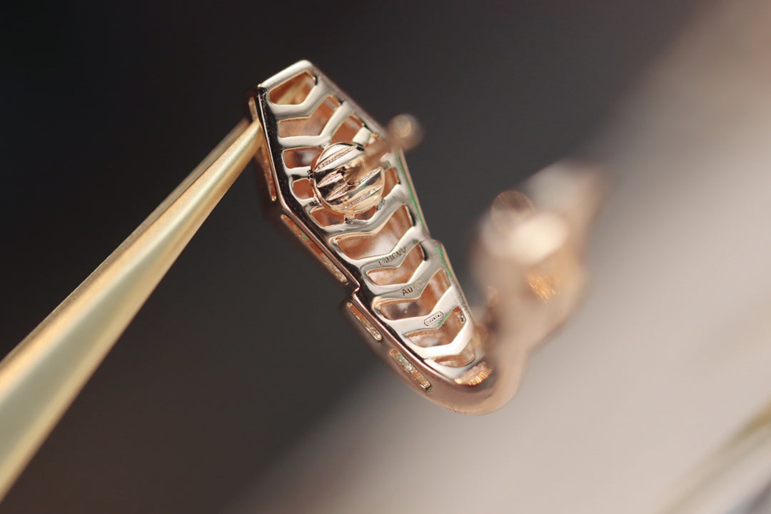 [Love Lucky]SERPENT PINK GOLD DIAMOND EARRINGS