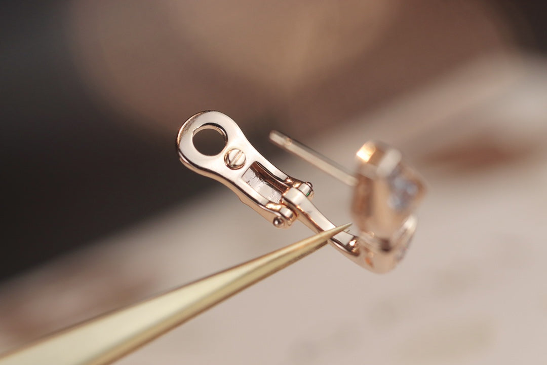 [Love Lucky]SERPENT PINK GOLD DIAMOND EARRINGS