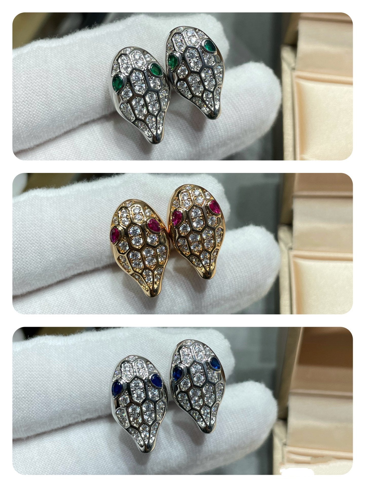 [Love Lucky]SERPENT DIAMOND STUD EARRINGS