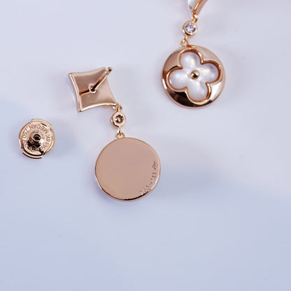 [Love Lucky]STAR AND SUN PINK GOLD MOP DROP EARRINGS