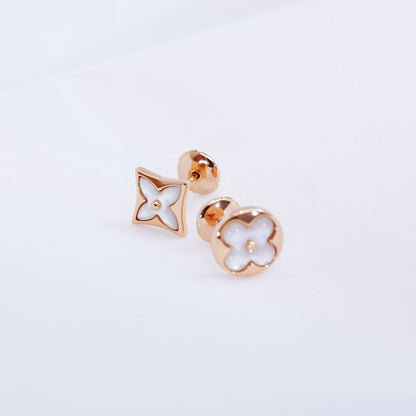 [Love Lucky]STAR AND SUN PINK GOLD MOP STUD EARRINGS