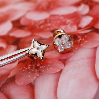 [Love Lucky]STAR AND SUN PINK GOLD MOP STUD EARRINGS