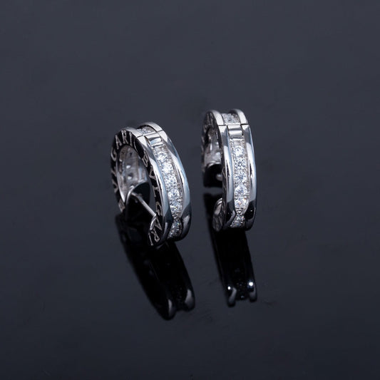 [Love Lucky]ZERO 1 MINI SILVER DIAMOND EARRINGS