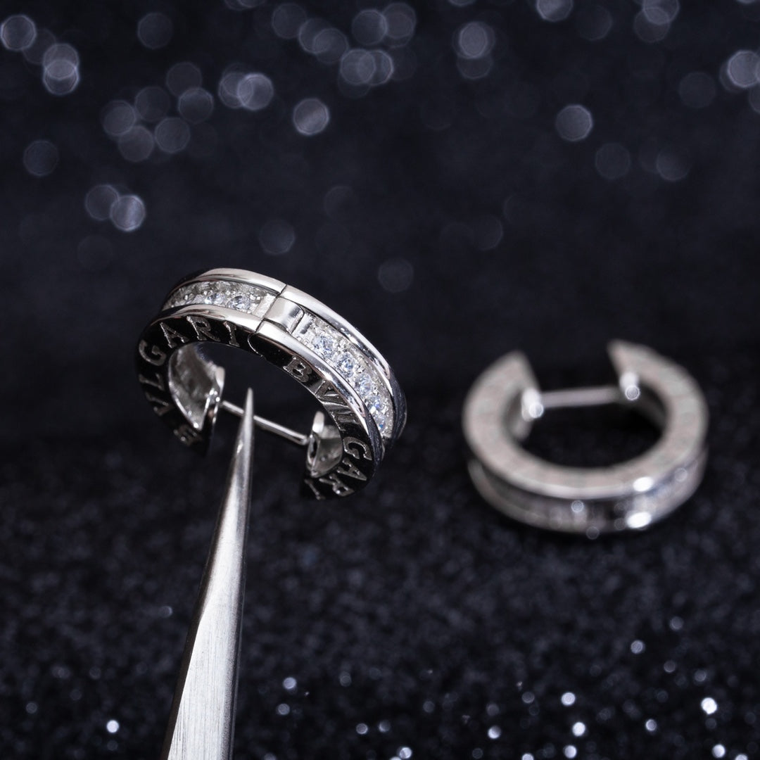 [Love Lucky]ZERO 1 MINI SILVER DIAMOND EARRINGS