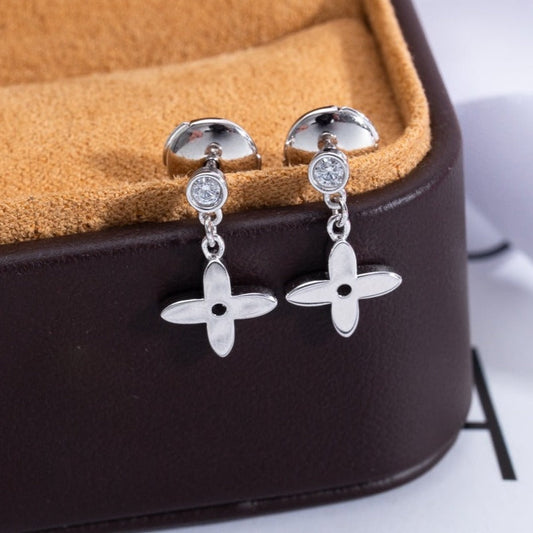 [Love Lucky]VIDYLLE SILVER DIAMOND MINI DROP EARRINGS