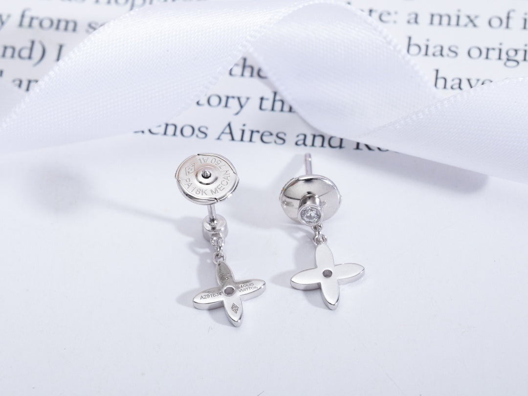 [Love Lucky]VIDYLLE SILVER DIAMOND MINI DROP EARRINGS