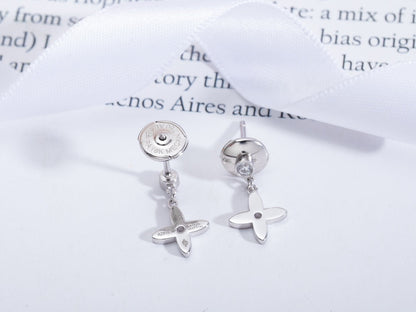 [Love Lucky]VIDYLLE SILVER DIAMOND MINI DROP EARRINGS