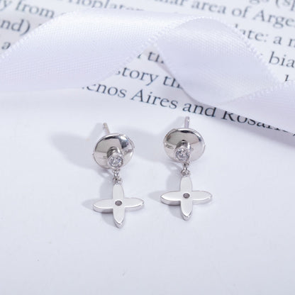 [Love Lucky]VIDYLLE SILVER DIAMOND MINI DROP EARRINGS