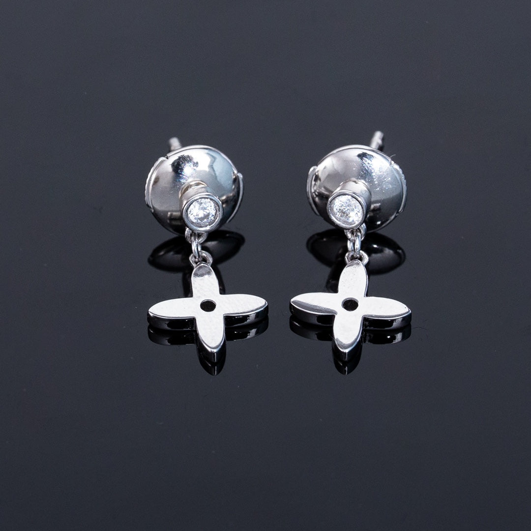 [Love Lucky]VIDYLLE SILVER DIAMOND MINI DROP EARRINGS